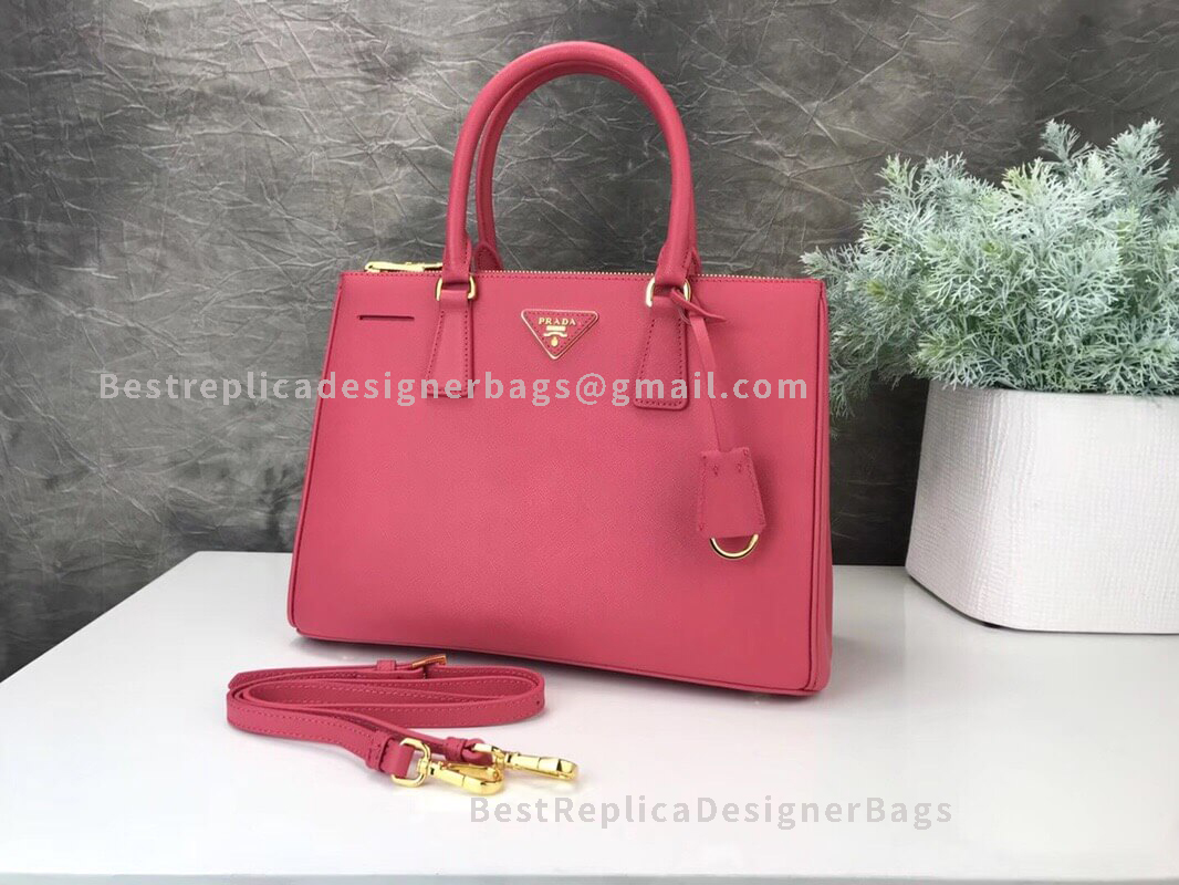 Prada Galleria Pink Medium Saffiano Leather Bag GHW 2274